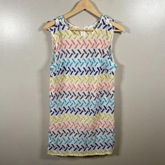 Onia Marina Swim Dress Size Large Cover-Up Geo Stitch Vacation Resort Wear Beach - Picture 1 of 10